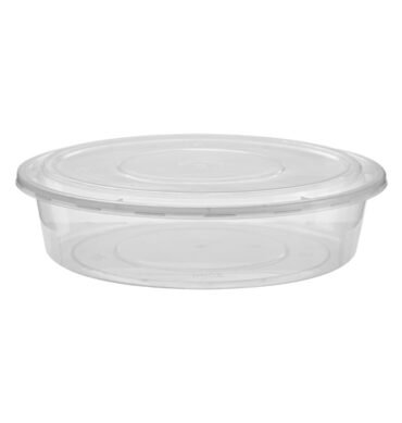 Round Containers 2000ml Flat Base with Lid - 1ctn (90pcs)