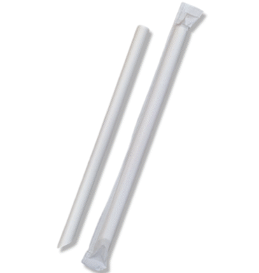 White Bubble Tea Straw with Wrap -1000pc