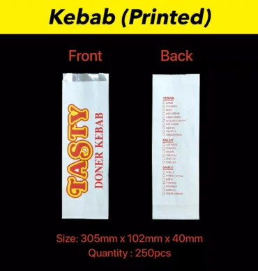 Printed Kebab Foil Bag - 1 Carton (250pc)