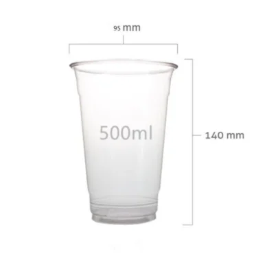 Clear PP Cups 18oz (AO-Y500 )- 1 Carton (1000 pcs)
