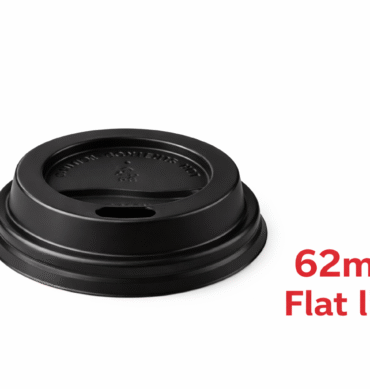 62mm Flat Lids for 6oz Coffee cups (BLACK) - 1000pcs