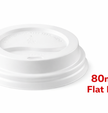 80mm Flat Lids for 8oz Coffee cups (White)- 1000pcs
