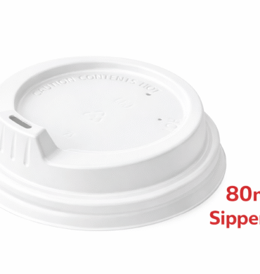 80mm Sipper Lids for 8oz Coffee cups (White)- 1000pcs