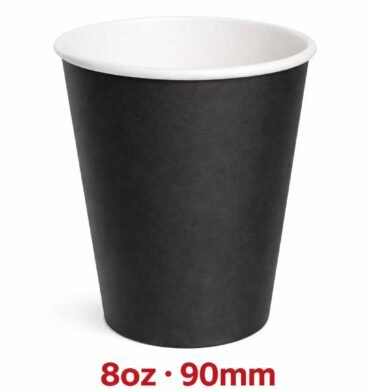 Black Single Wall Coffee Cup 8oz (90mm)- 1000pcs