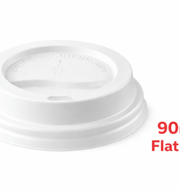 90mm Flat Lids for8oz/12oz/16oz Coffee cups (White)- 1000pcs