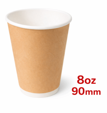 Brown Double Wall Coffee Cup 8oz (90mm)- 500pcs