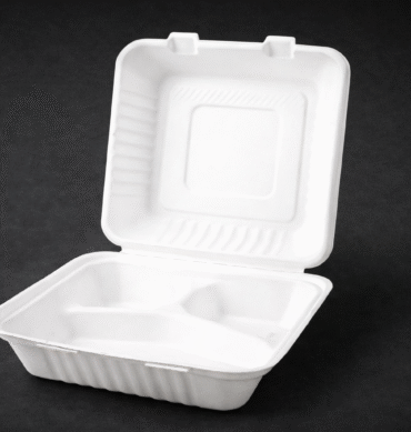 Sugarcane Clamshell 8" 3 Compts - 1 carton (200pcs)