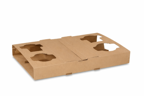 Corrugated 4 Cell Cup Holder 100pcs