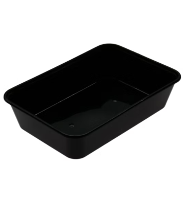 Rectangular Plastic Containers Black 500ml - 1 Carton (500pcs)