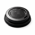 62mm Flat Coffee Cup Lid Black - 1000pcs