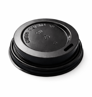 62mm Flat Coffee Cup Lid Black - 1000pcs