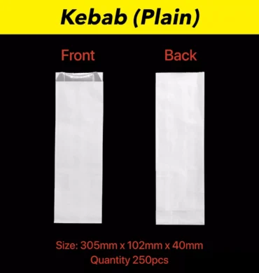 Plain white Foil Kebab Bag - 250pcs